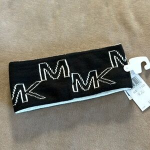Michael Kors Reversible Earband Headband Logo Earmuffs Hat Monogram Black White
